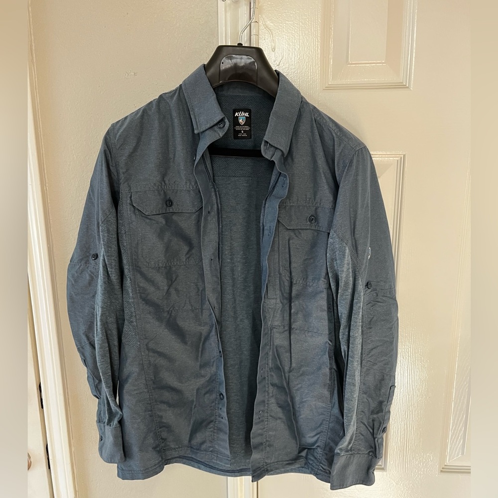 Kühl AIRSPEED Outdoor Warm Weather Activity Long Sleeve Shirt Small Blue